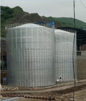 松原粮食钢板仓的安装全过程不用热焊接